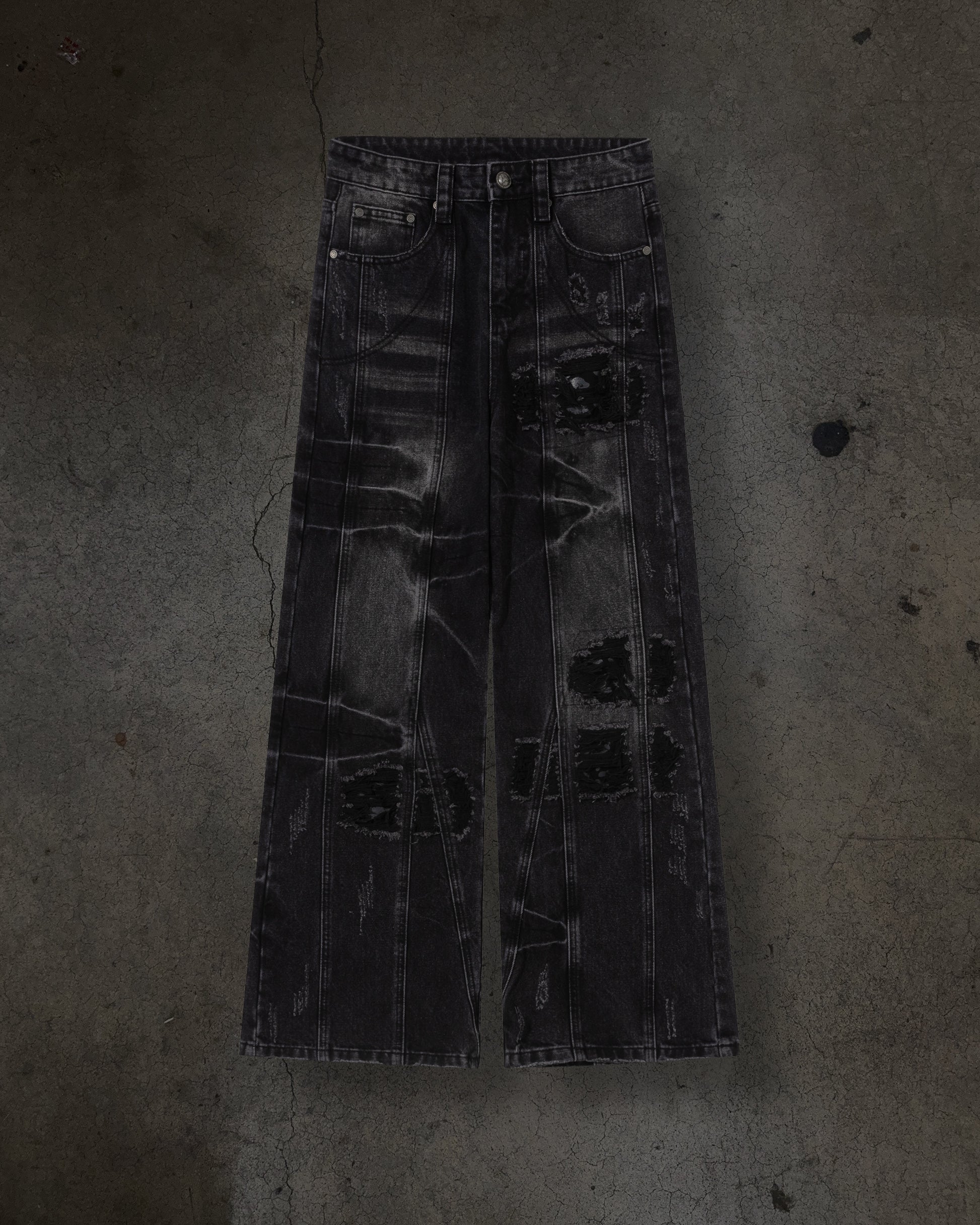 Cheetah Torn Coal Denim Jeans