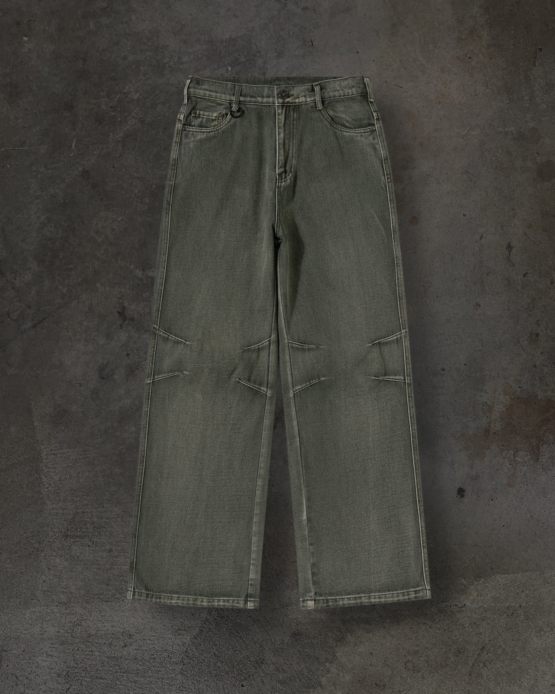 Olive Green Basic Denim Jeans