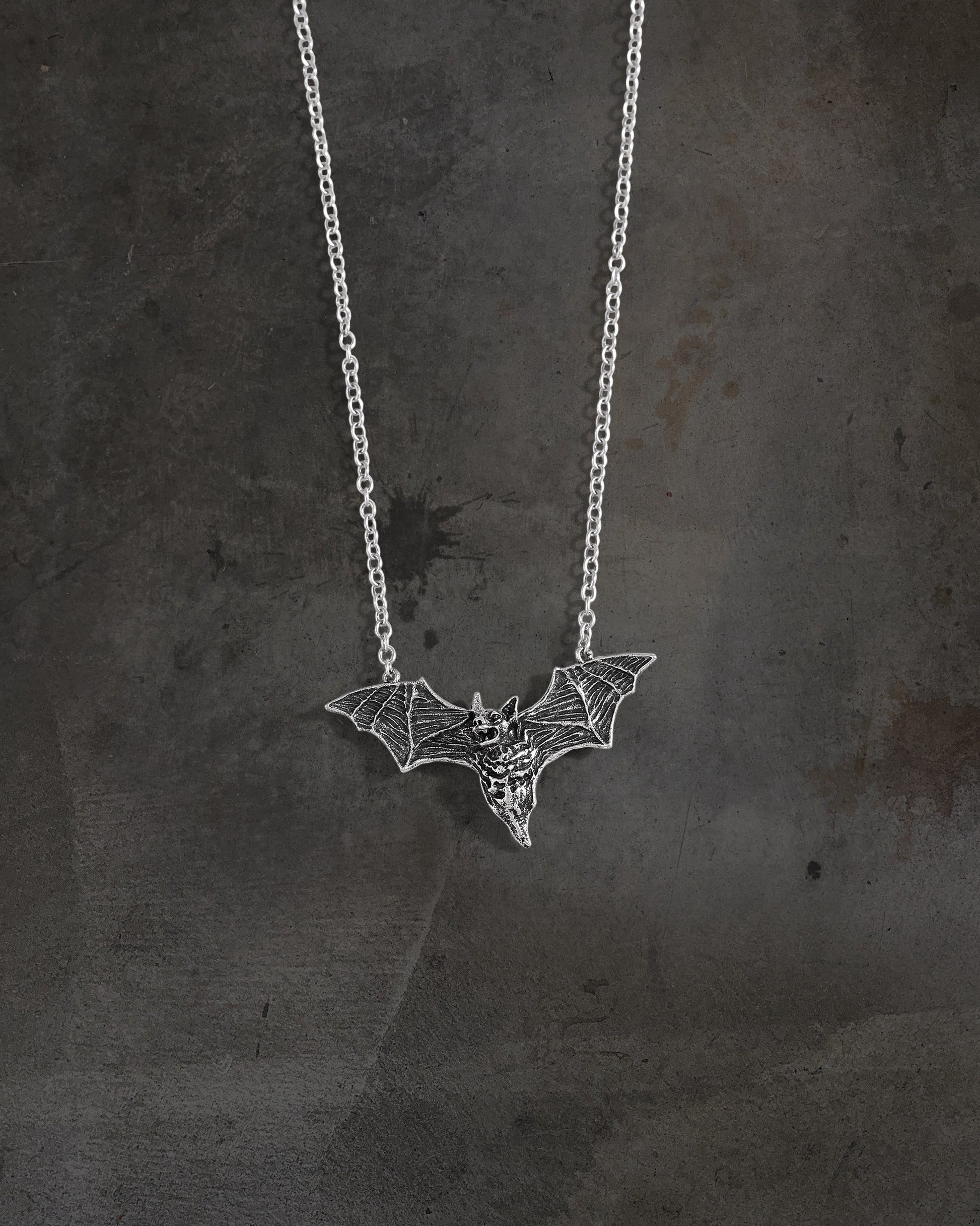 Stylish Silver Bat Necklace for Men